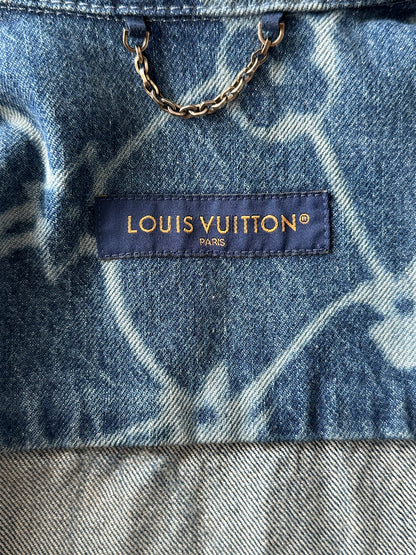 Louis Vuitton Blue & White Barb Wire Monogram Denim Shirt