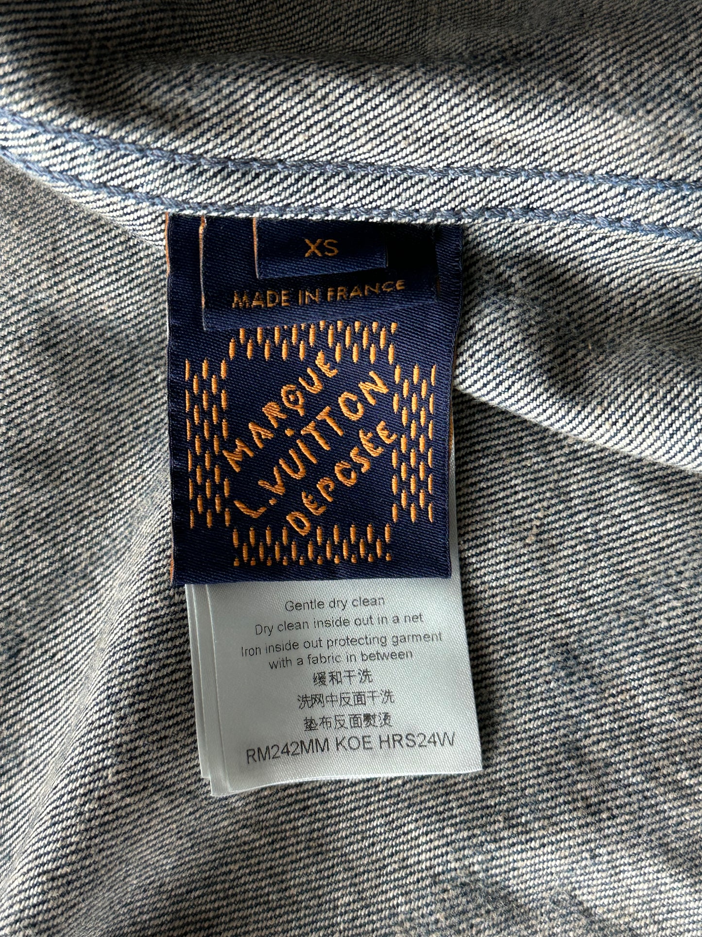 Louis Vuitton Blue & White Barb Wire Monogram Denim Shirt