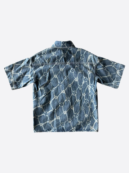 Louis Vuitton Blue & White Barb Wire Monogram Denim Shirt