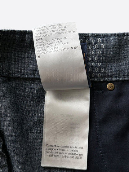 Louis Vuitton Blue & White Damier Denim Shorts