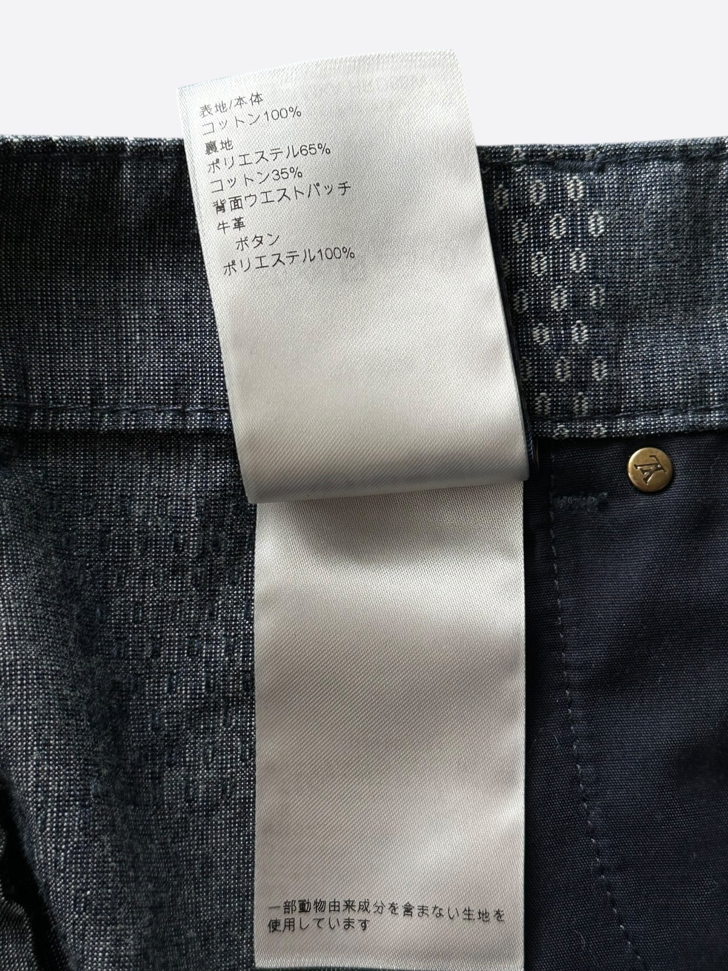 Louis Vuitton Blue & White Damier Denim Shorts