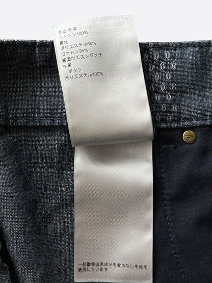 Louis Vuitton Blue & White Damier Denim Shorts