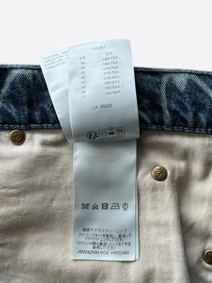 Louis Vuitton Blue & White Barb Wire Monogram Denim Shorts