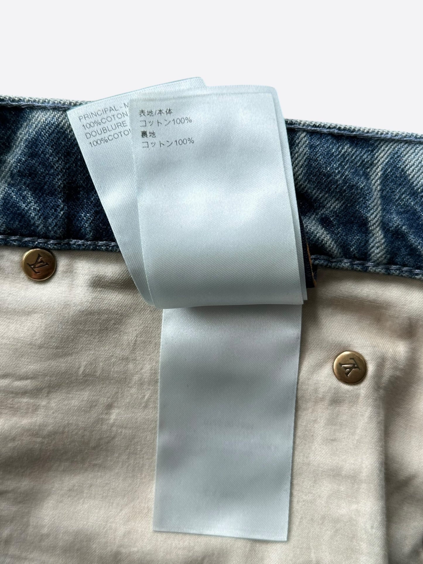 Louis Vuitton Blue & White Barb Wire Monogram Denim Shorts
