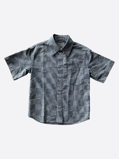 Louis Vuitton Blue & White Damier Denim Button Up Shirt
