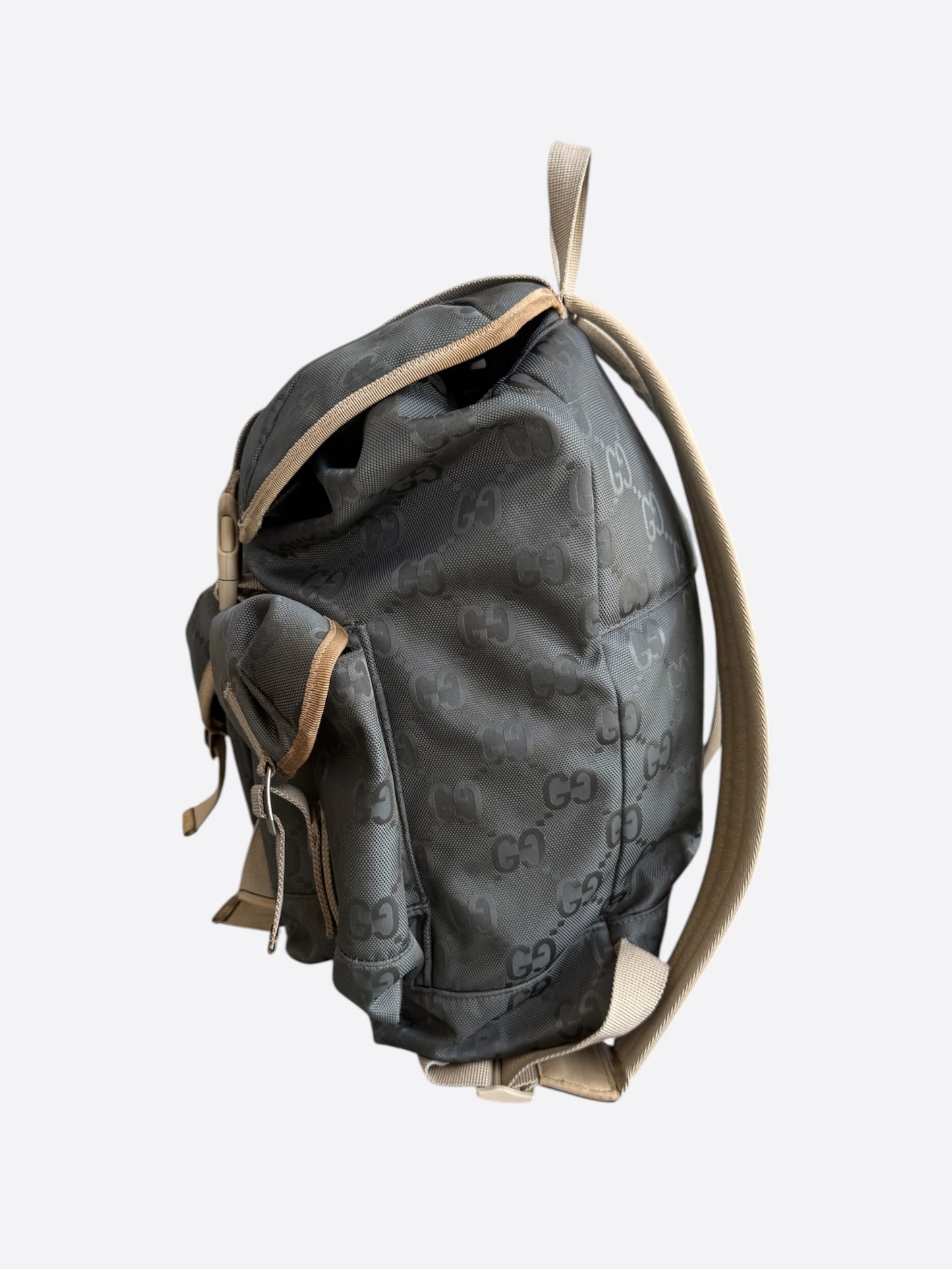 Gucci Black & Tan Supreme GG Monogram Off The Grid Backpack