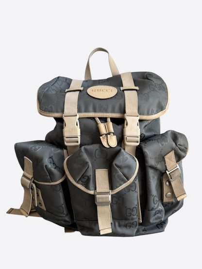 Gucci Black & Tan Supreme GG Monogram Off The Grid Backpack