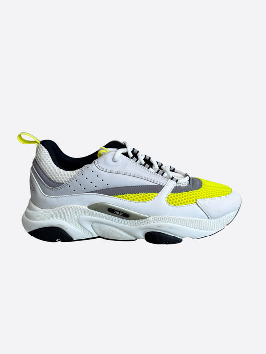Dior White & Yellow B22 Sneakers
