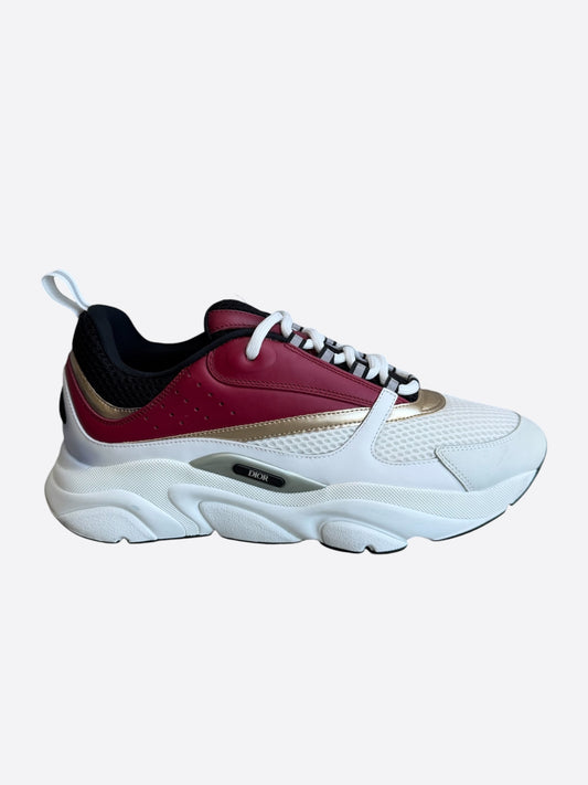 Dior Red, White & Gold B22 Sneakers