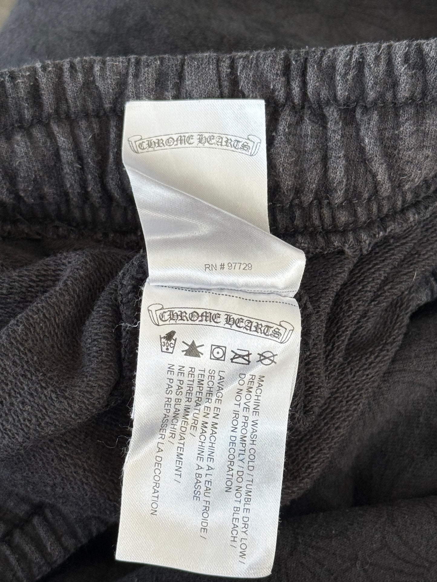 Chrome Hearts Black & White Horseshoe Logo Cross Jacquard Sweatpants