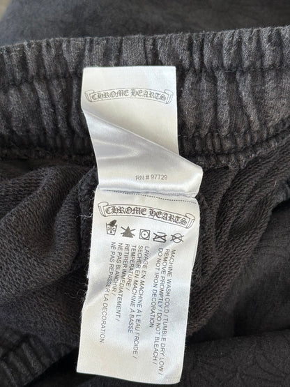 Chrome Hearts Black & White Horseshoe Logo Cross Jacquard Sweatpants
