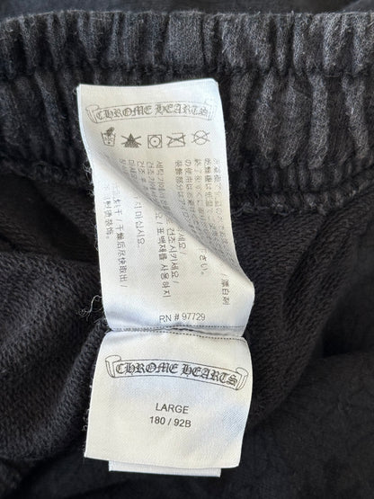 Chrome Hearts Black & White Horseshoe Logo Cross Jacquard Sweatpants