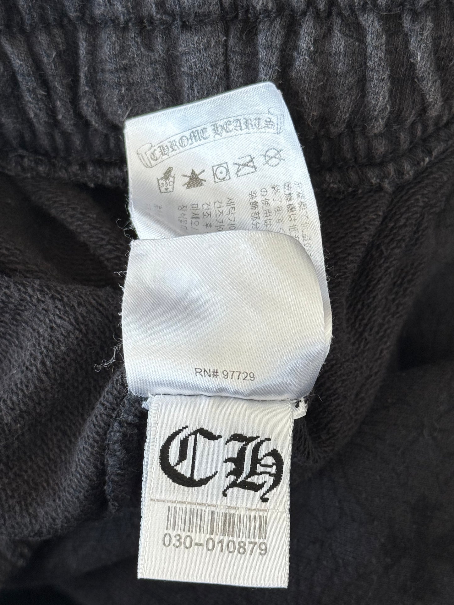 Chrome Hearts Black & White Horseshoe Logo Cross Jacquard Sweatpants