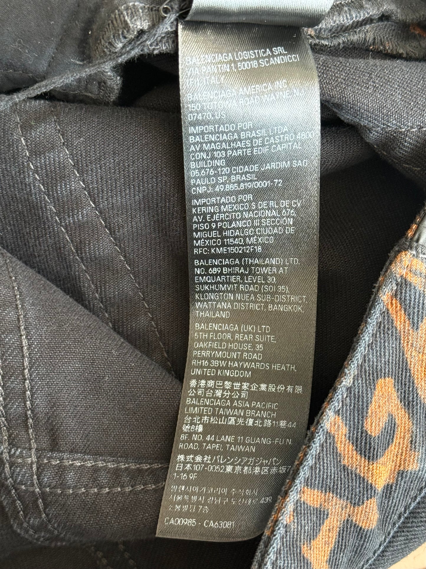Balenciaga Black Bleached Logo Jeans