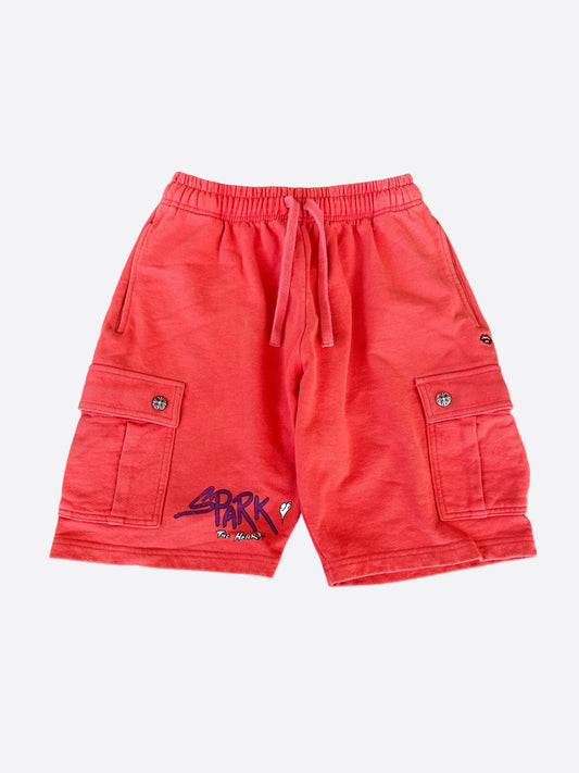 Chrome Hearts Matty Boy Red Spark Cargo Shorts