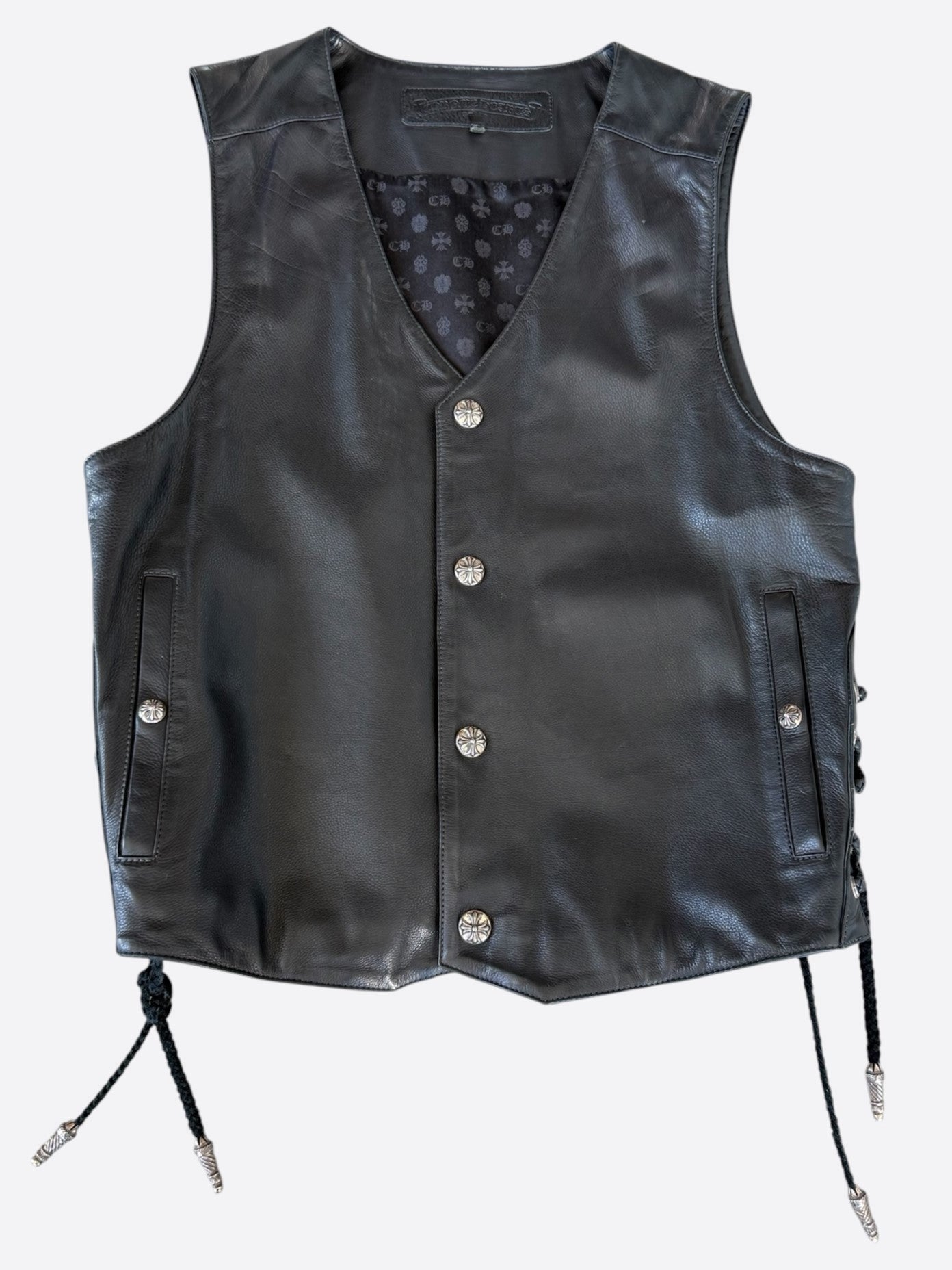 Chrome Hearts Black Leather Vest