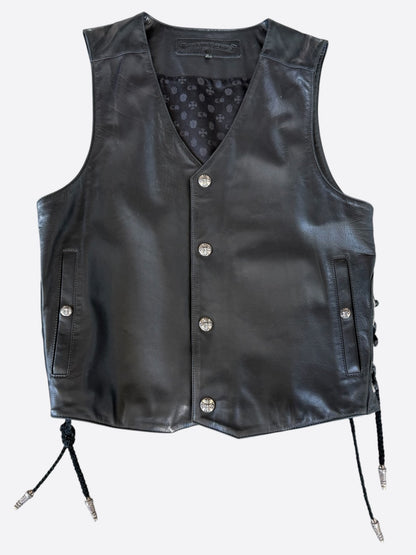 Chrome Hearts Black Leather Vest