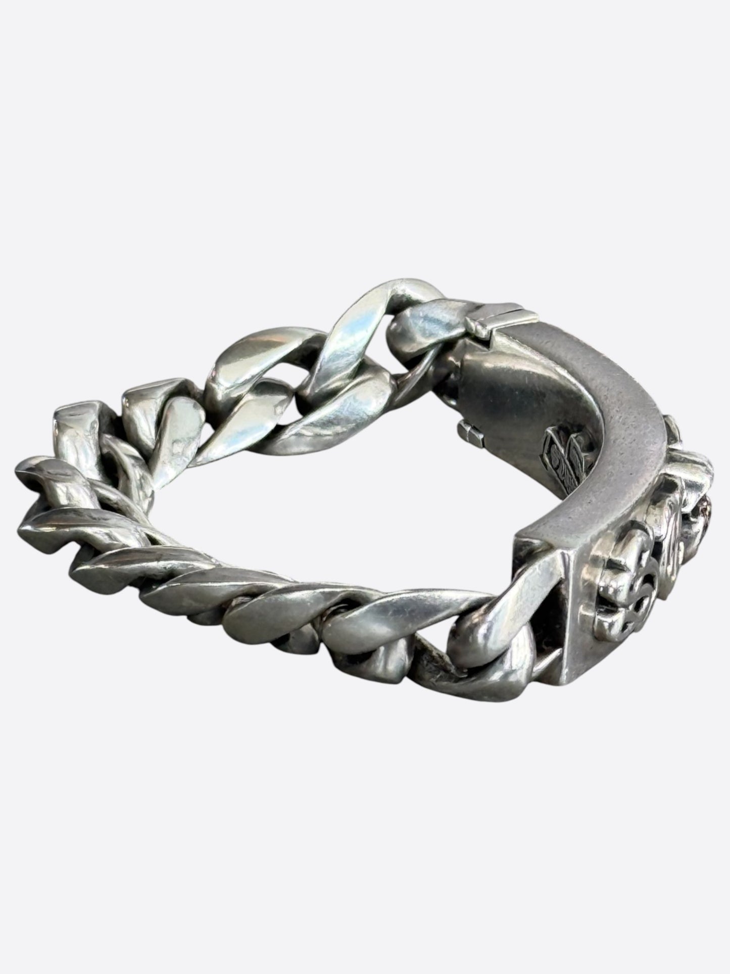 Chrome Hearts Rolling Stones Silver & Ruby Cuban Bracelet