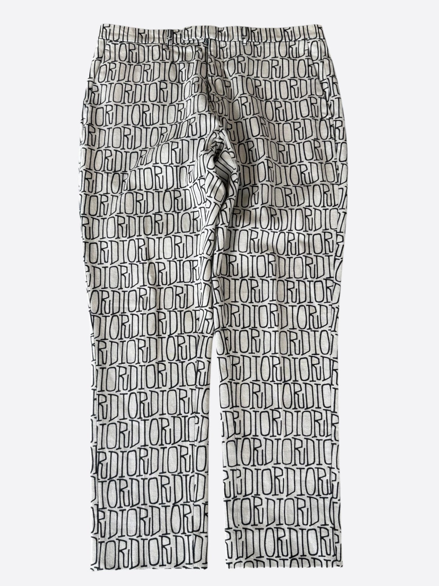 Dior Stussy Beige & Black Logo Pants