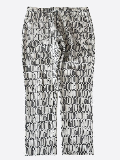 Dior Stussy Beige & Black Logo Pants