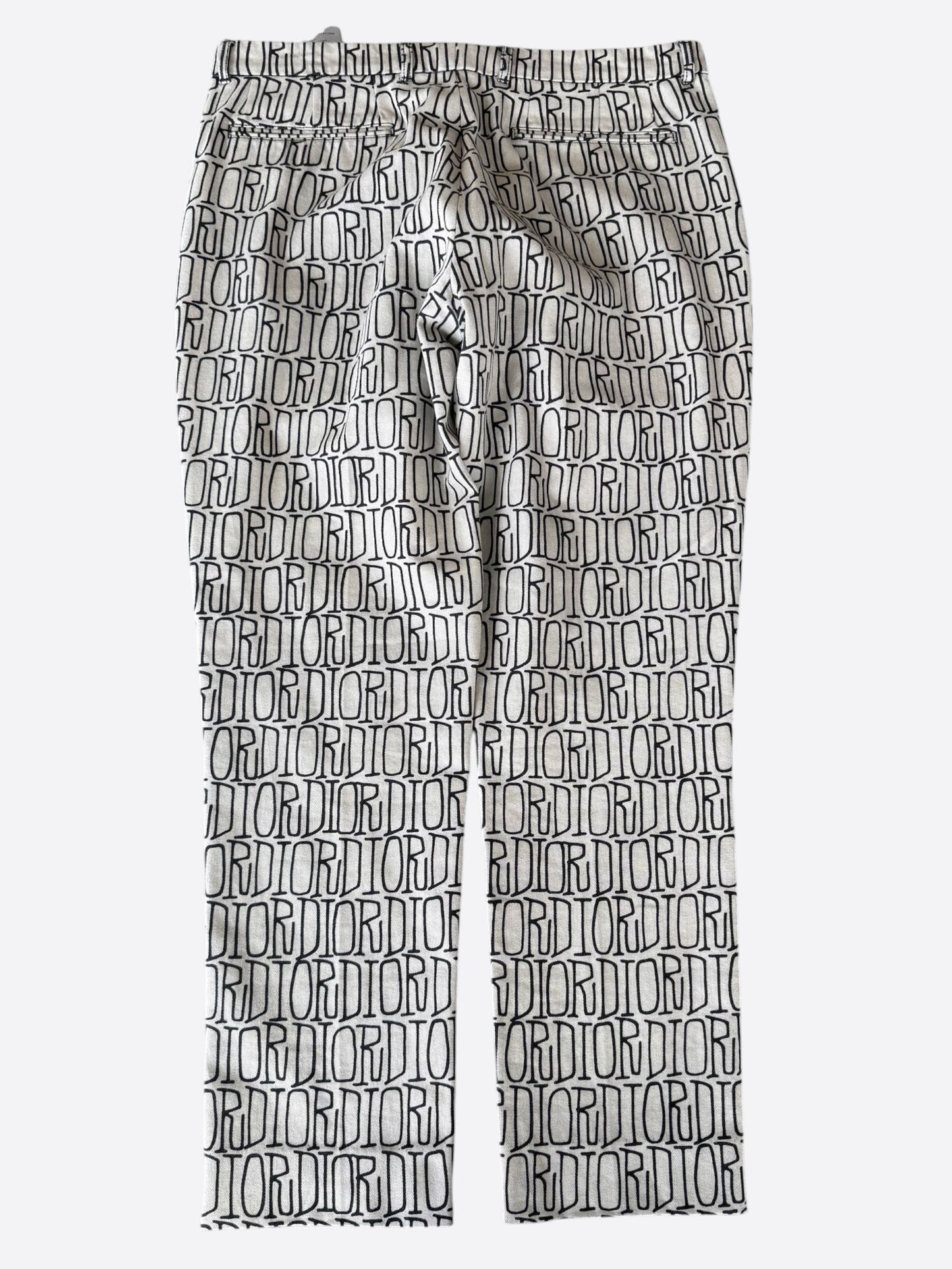 Dior Stussy Beige & Black Logo Pants