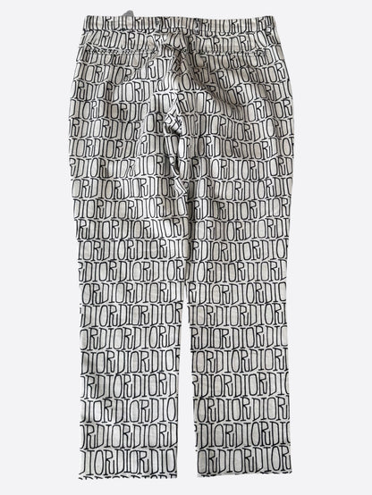 Dior Stussy Beige & Black Logo Pants