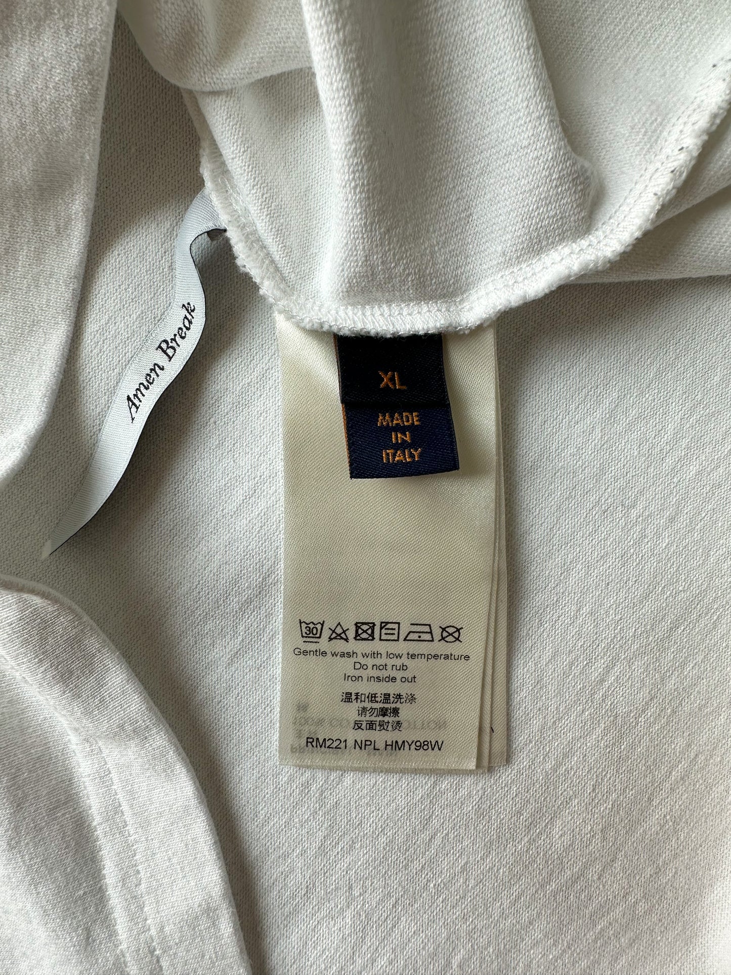 Auth Louis Vuitton Cotton T Shirt Men Size L White DO A KICKFLIP