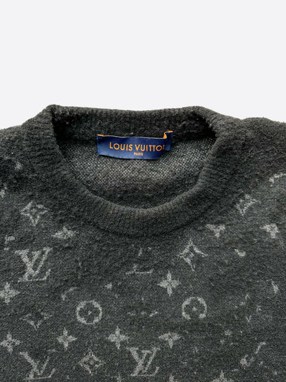 Louis Vuitton Black Distressed Monogram Sweater