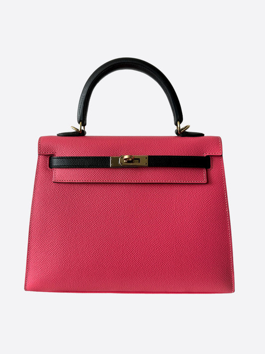 Hermès Pink & Black Epsom Kelly 25