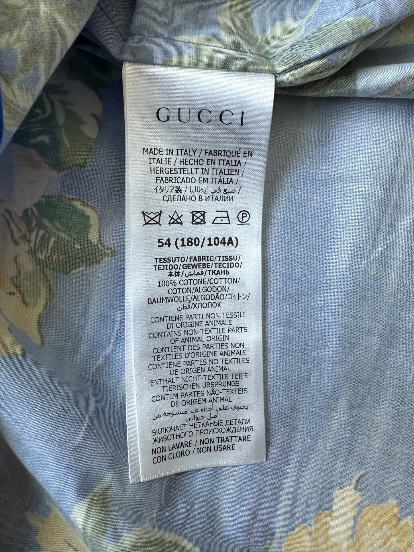 Gucci Blue Los Angeles Hawaiin Button Up Shirt