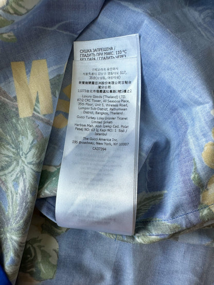 Gucci Blue Los Angeles Hawaiin Button Up Shirt