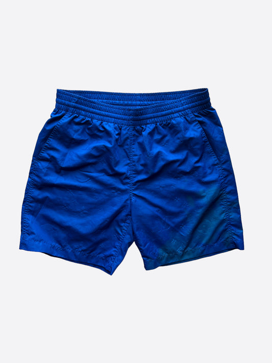 Louis Vuitton Monogram Signature Swim Blue Board Shorts - L / Blue