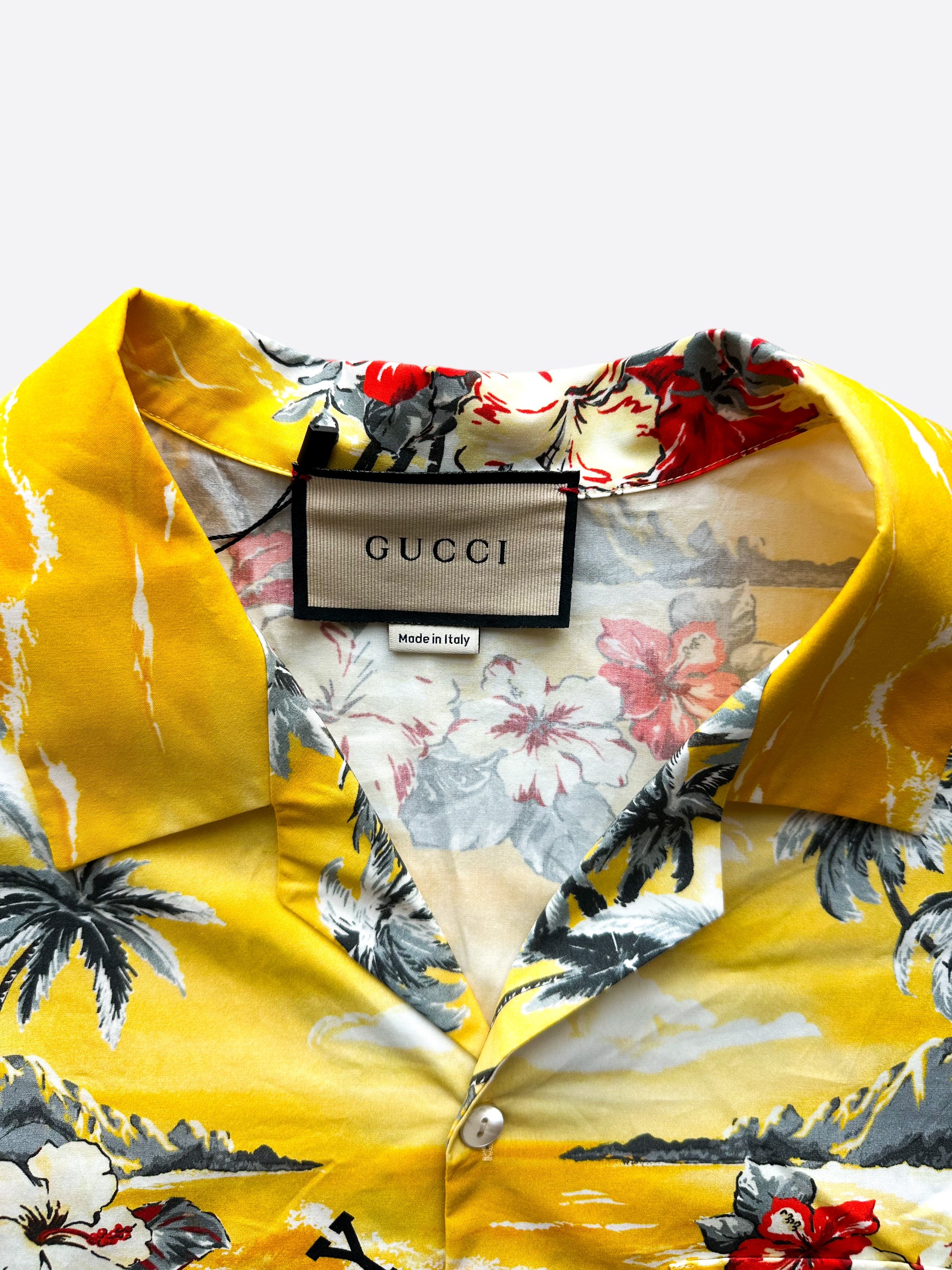 Gucci Yellow My Body Hawaiin Button Up Shirt