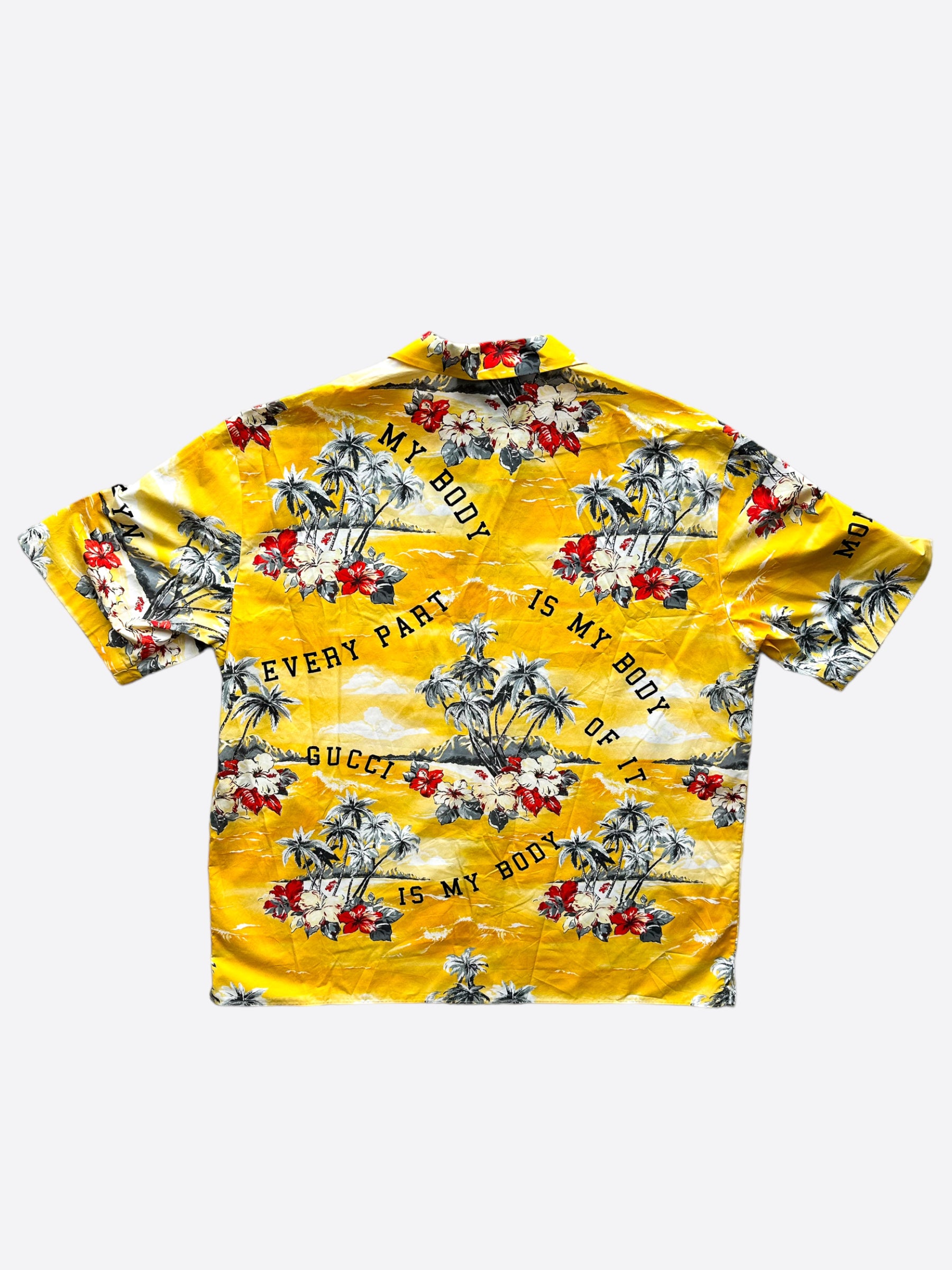 Gucci Yellow My Body Hawaiin Button Up Shirt – Savonches