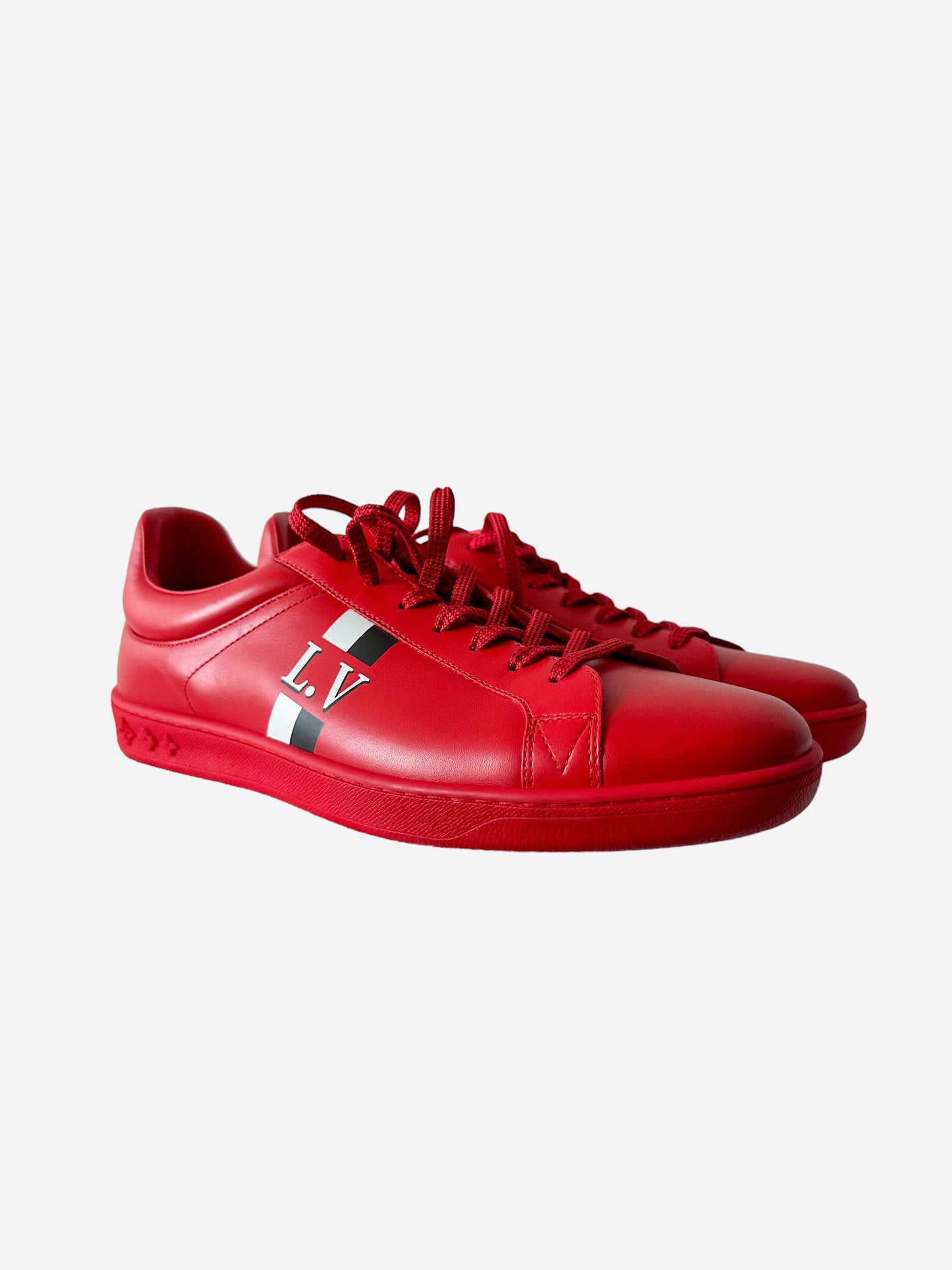 Louis Vuitton White & Red Trainers – Savonches