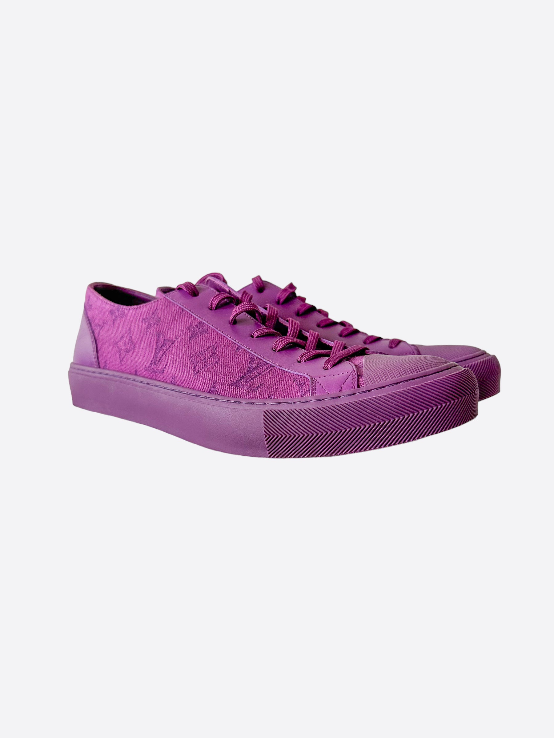 Louis Vuitton Purple Denim Monogram Low Top Sneakers