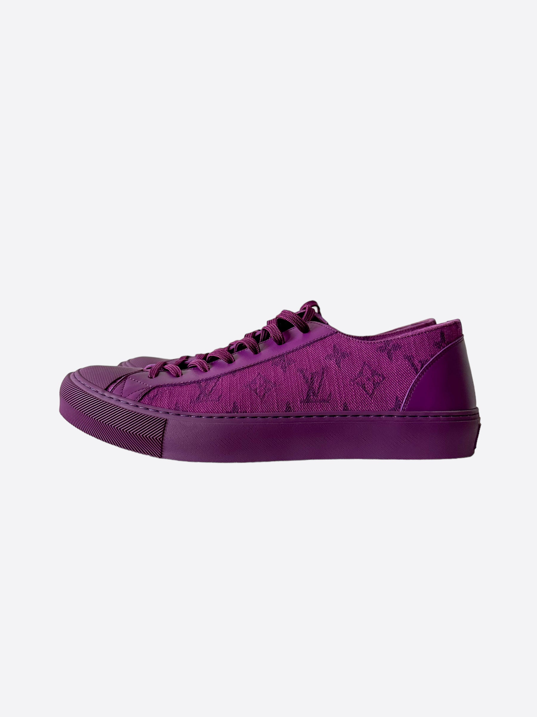 Louis Vuitton Purple Denim Monogram Low Top Sneakers – Savonches