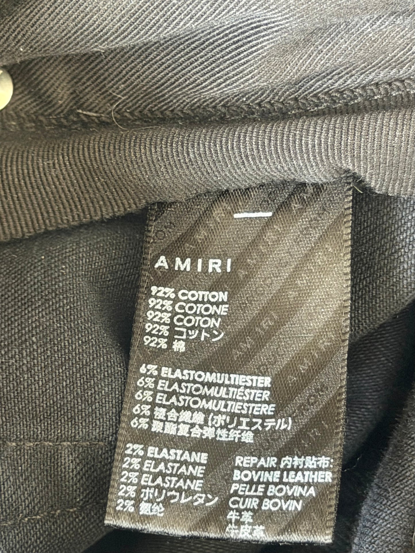 Amiri Aged Black & Blue Patch MX1 Jeans