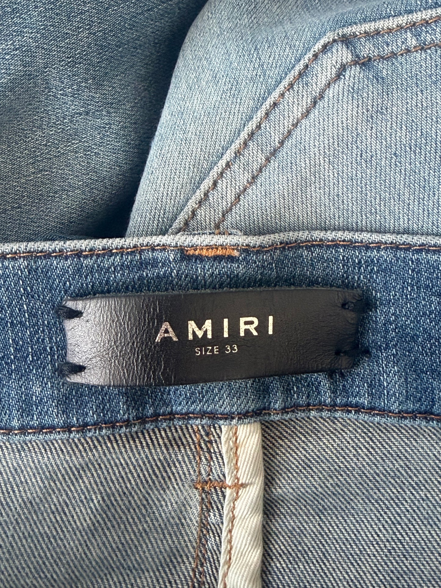 Amiri Indigo & Black Patch MX1 Jeans