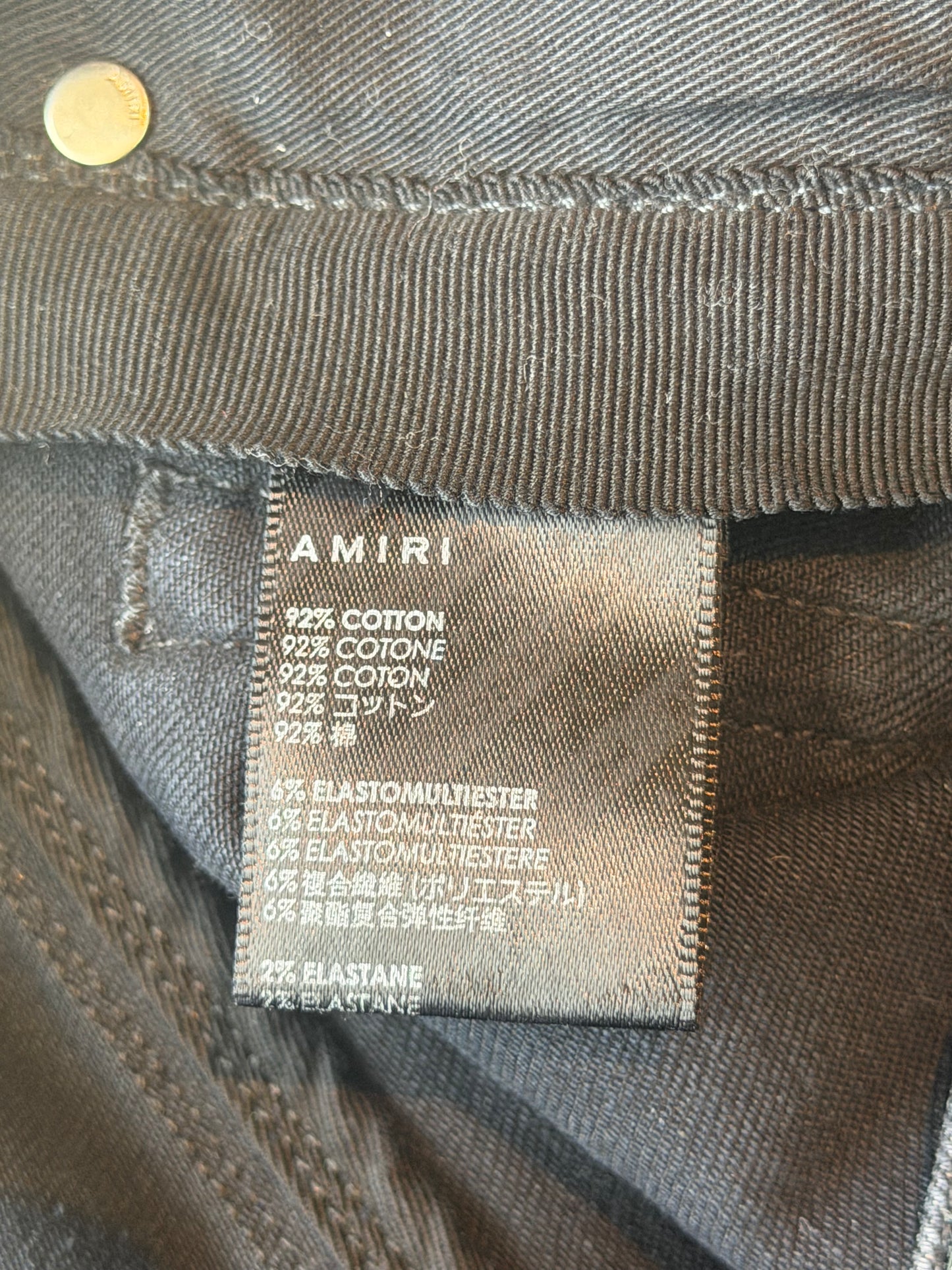 Amiri Aged Black Tie-Dye Patch Thrasher Jeans