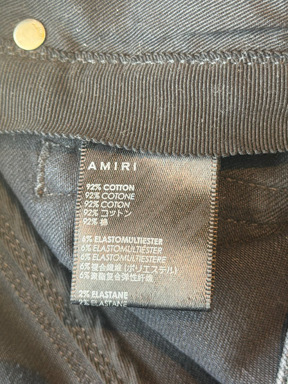 Amiri Aged Black Tie-Dye Patch Thrasher Jeans