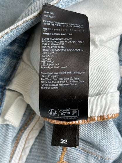 Amiri Aged Indigo & Brown Croc Patch MX1 Jeans
