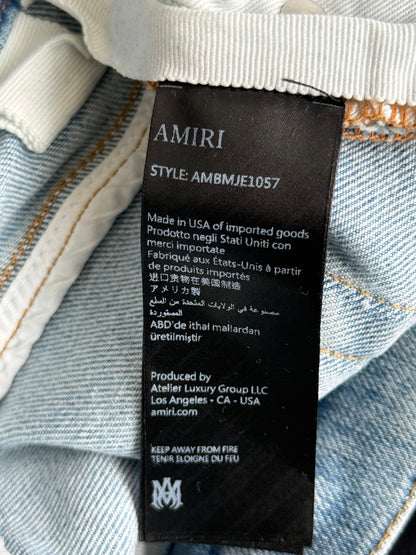 Amiri Aged Indigo & Brown Croc Patch MX1 Jeans