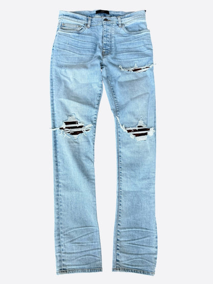 Amiri Aged Indigo & Brown Croc Patch MX1 Jeans