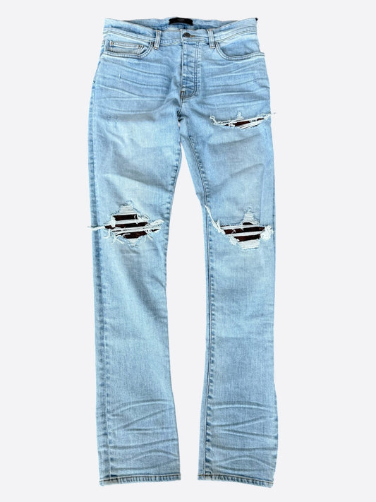 Amiri Aged Indigo & Brown Croc Patch MX1 Jeans