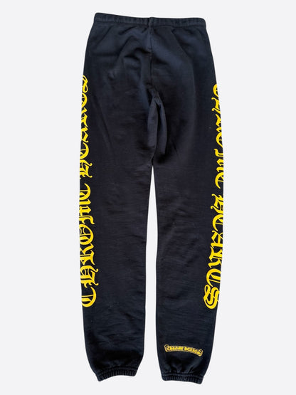 Chrome Hearts Black & Yellow Script Logo Sweatpants