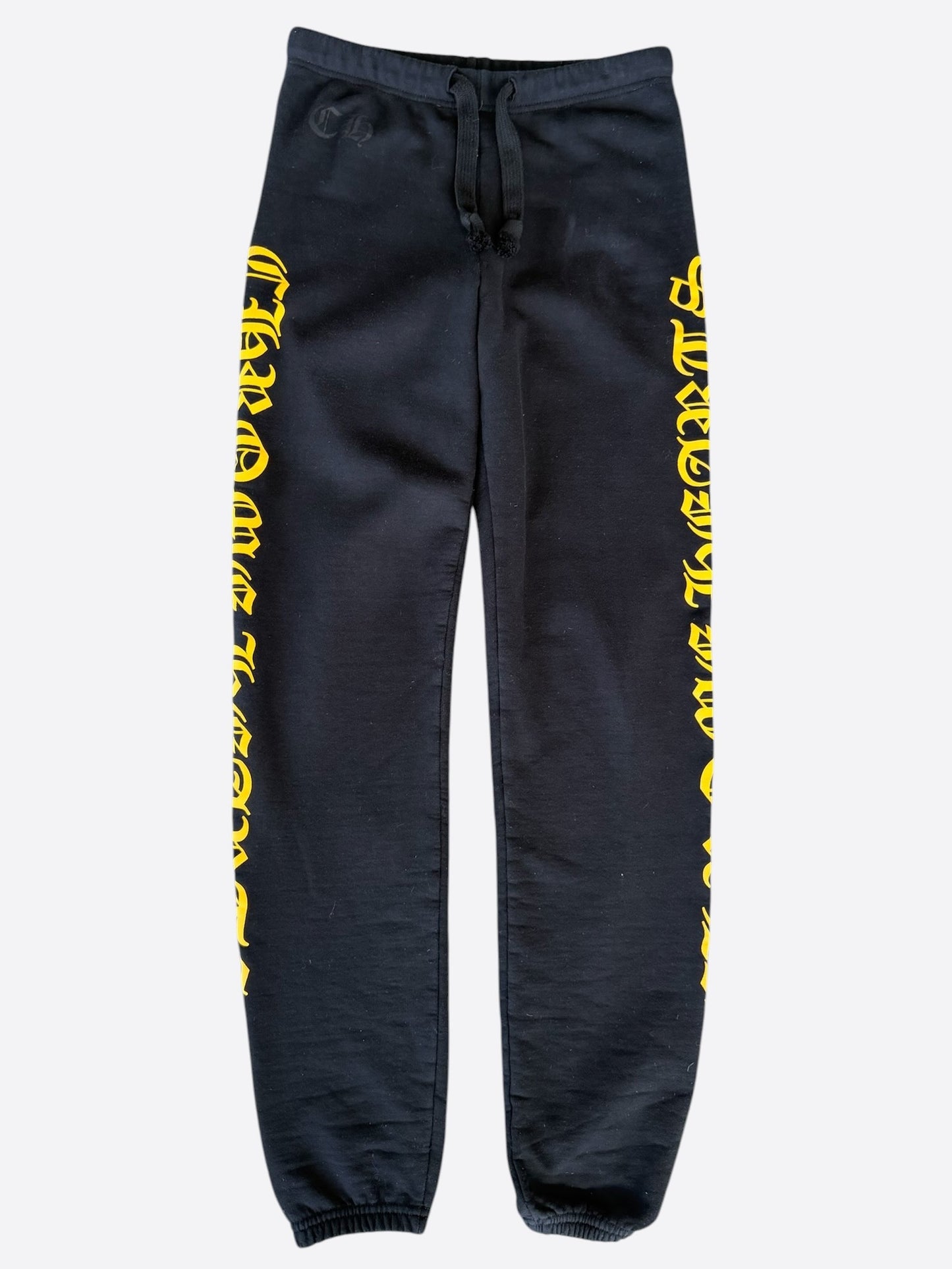 Chrome Hearts Black & Yellow Script Logo Sweatpants