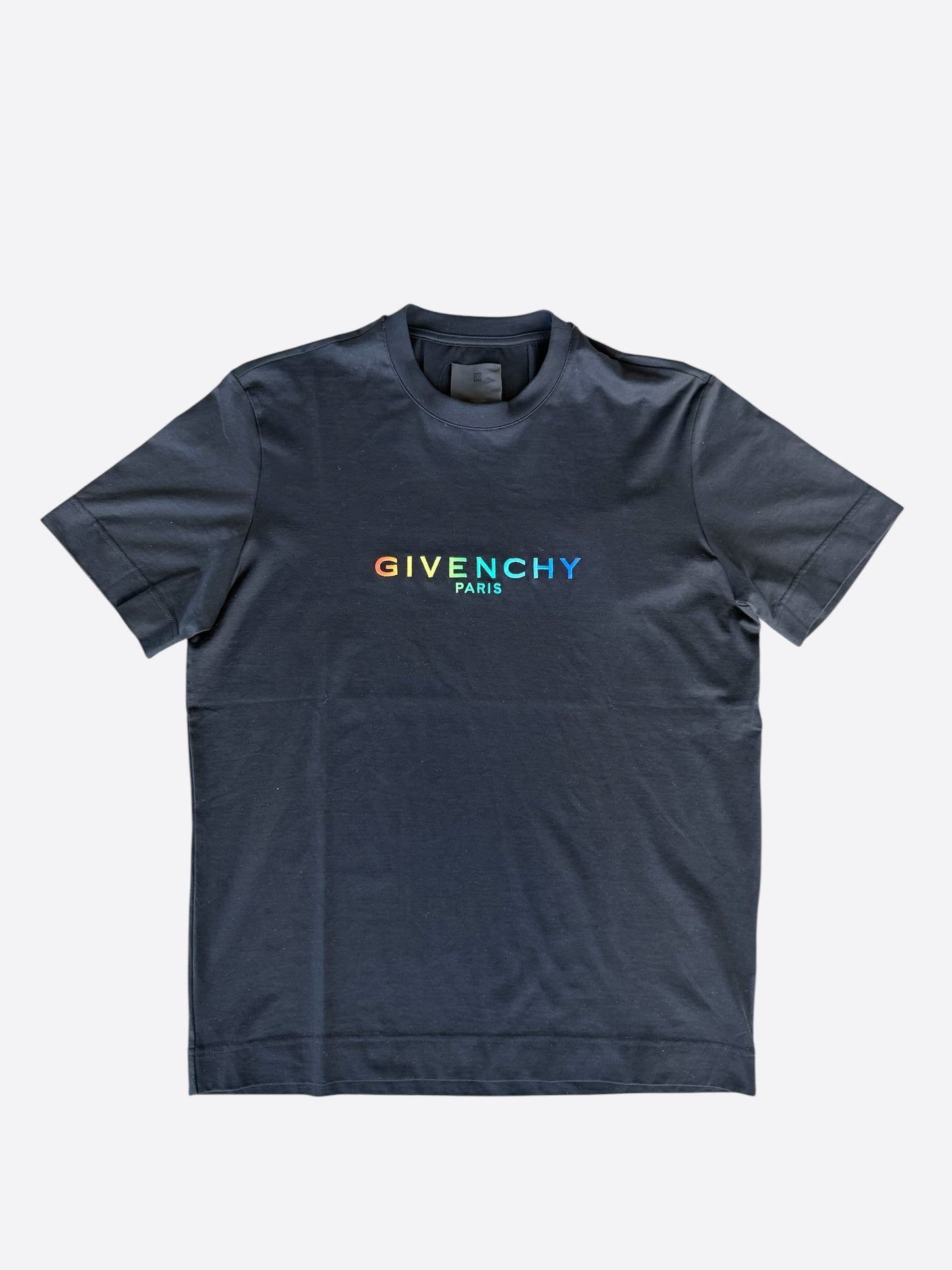 Givenchy Black & Rainbow Logo T-Shirt