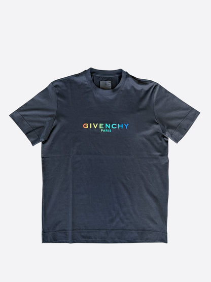 Givenchy Black & Rainbow Logo T-Shirt