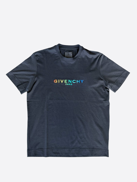 Givenchy Black & Rainbow Logo T-Shirt